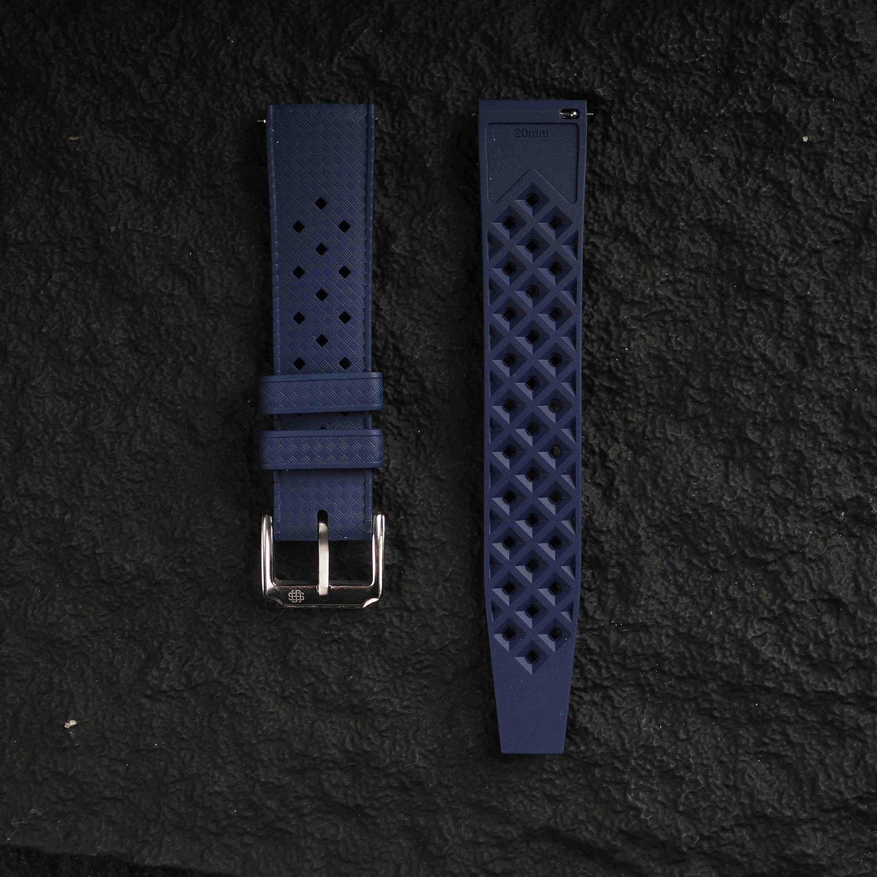 【TROPIC-FKM】Navy DAI-EL™ Airflow Rubber Strap