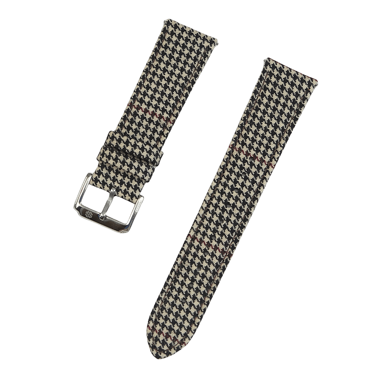 (NEW IN)Light Brown and Red Houndstooth Watch Strap