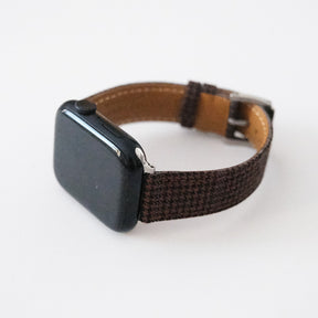 Dark Brown Houndstooth Wool Watchband