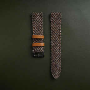 【Richer Nap】HARRIS TWEED® Khaki-2 Herringbone Strap