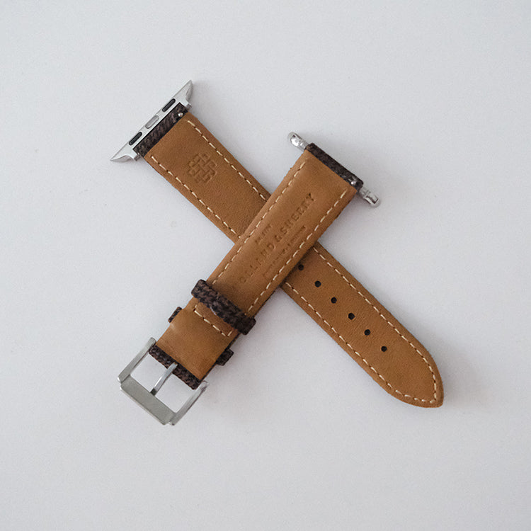 Dark Brown Houndstooth Wool Watchband