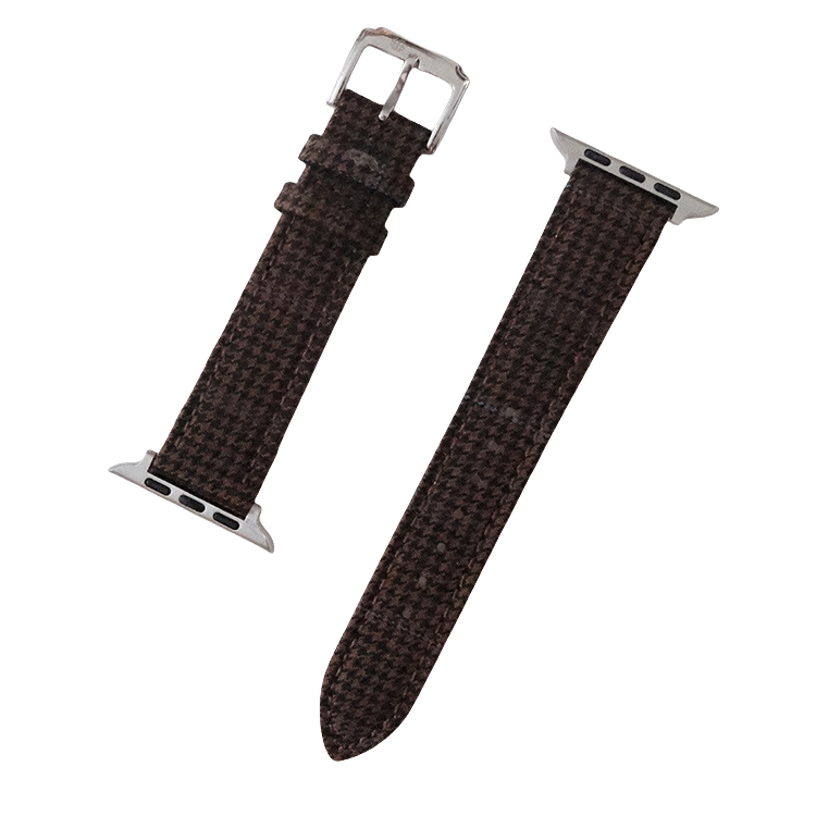 Dark Brown Houndstooth Wool Watchband