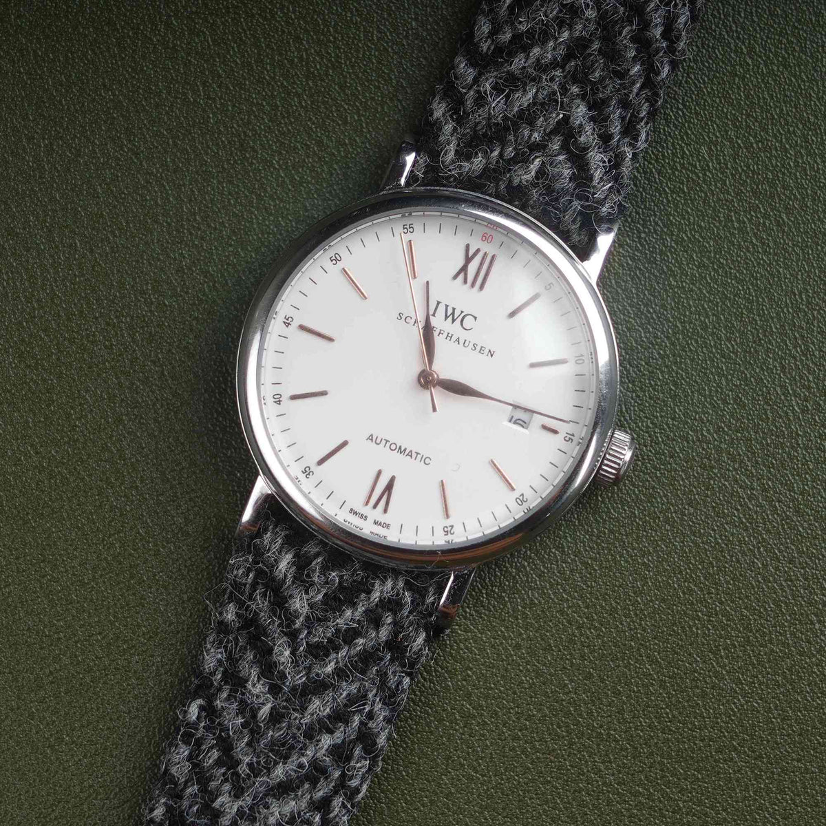 【Richer Nap】HARRIS TWEED® Grey Herringbone Strap