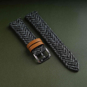 【Richer Nap】HARRIS TWEED® Grey Herringbone Strap