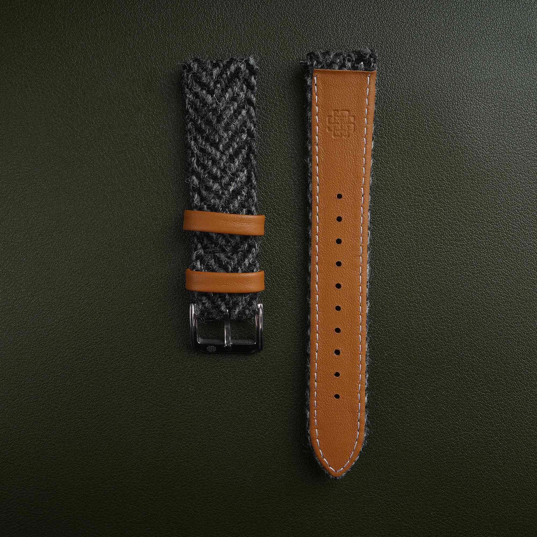 【Richer Nap】HARRIS TWEED® Grey Herringbone Strap
