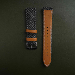 【Richer Nap】HARRIS TWEED® Grey Herringbone Strap
