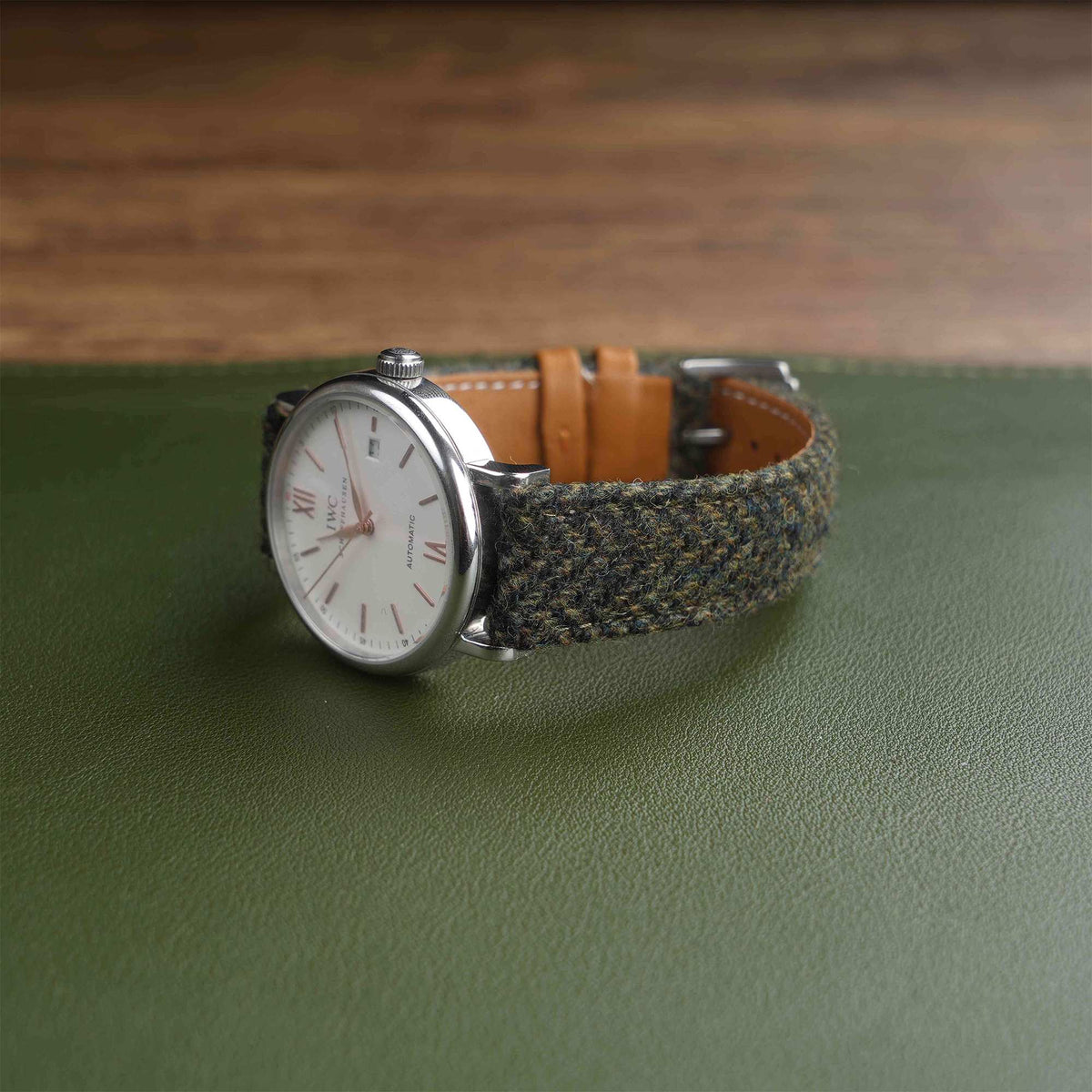 【Richer Nap】HARRIS TWEED® Army Green-2 Herringbone Strap