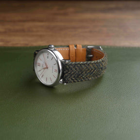 【Richer Nap】HARRIS TWEED® Army Green-2 Herringbone Strap