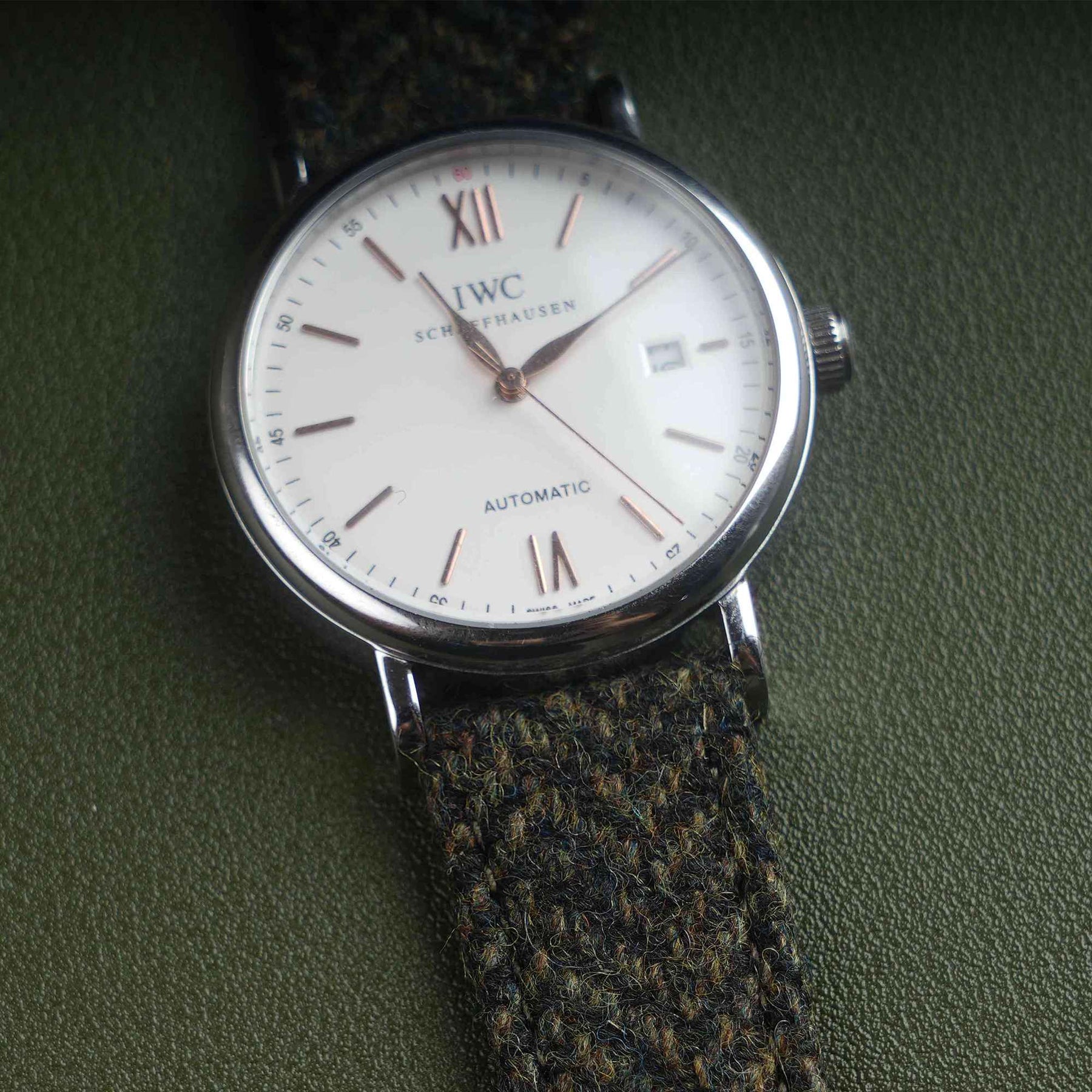 【Richer Nap】HARRIS TWEED® Army Green-2 Herringbone Strap