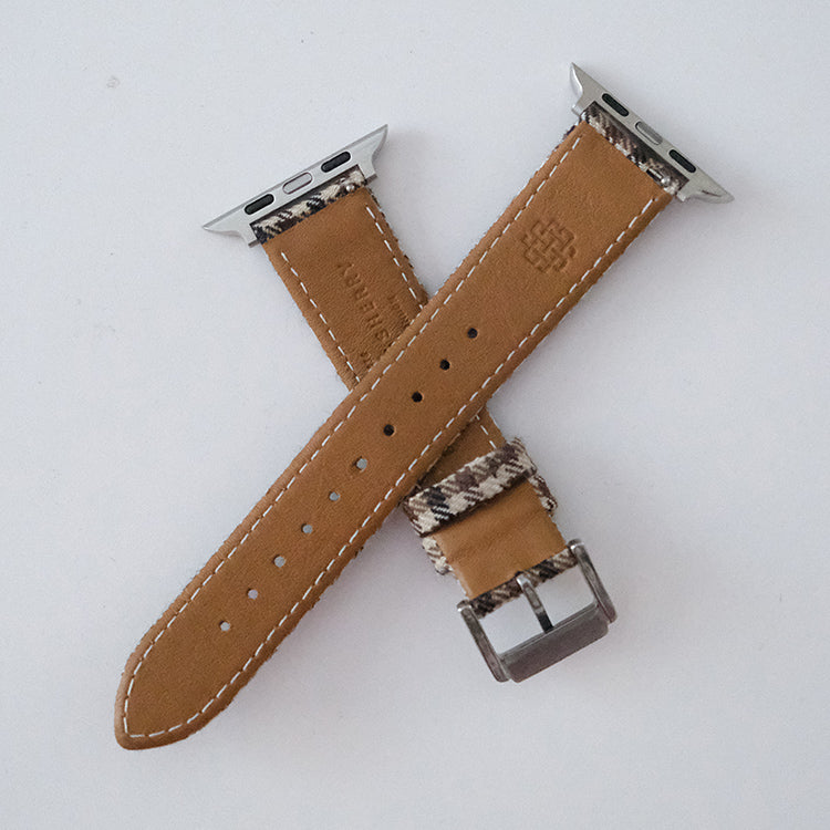 Khaki Windowpane Wool Watchband