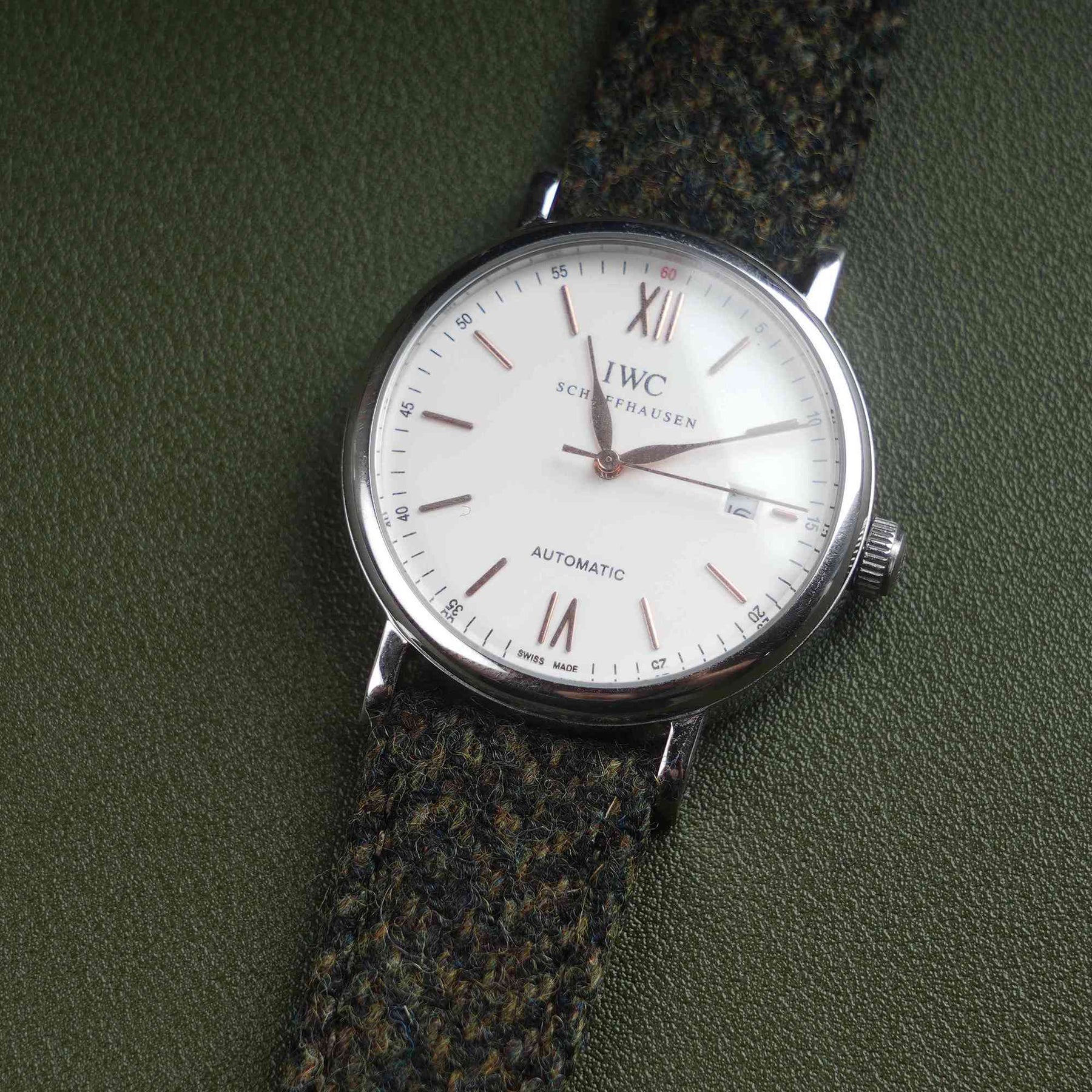 【Richer Nap】HARRIS TWEED® Army Green-2 Herringbone Strap