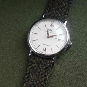 【Richer Nap】HARRIS TWEED® Army Green-2 Herringbone Strap
