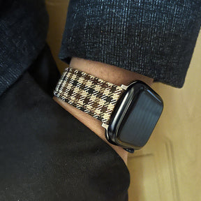 Khaki Windowpane Wool Watchband