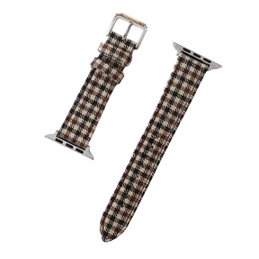 Khaki Windowpane Wool Watchband