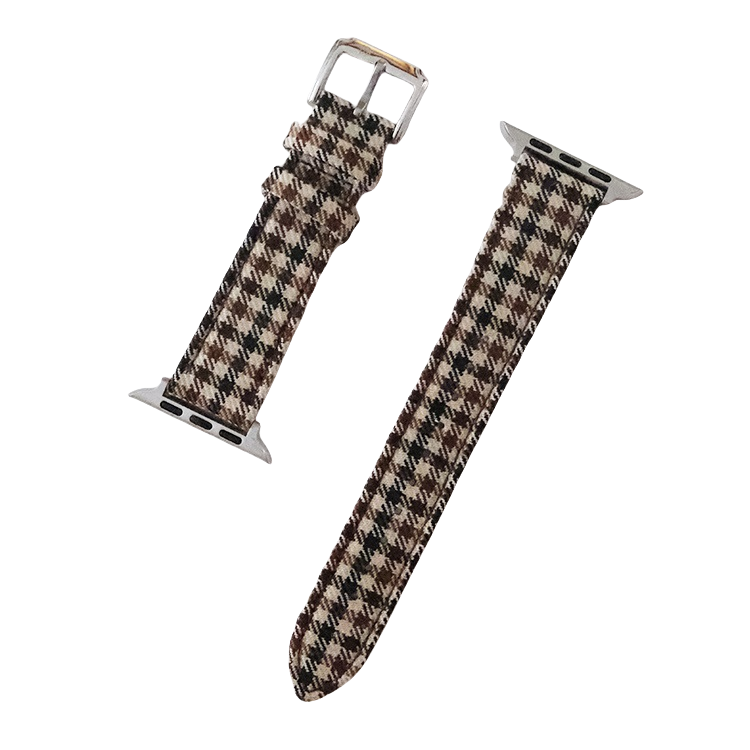 Khaki Windowpane Wool Watchband