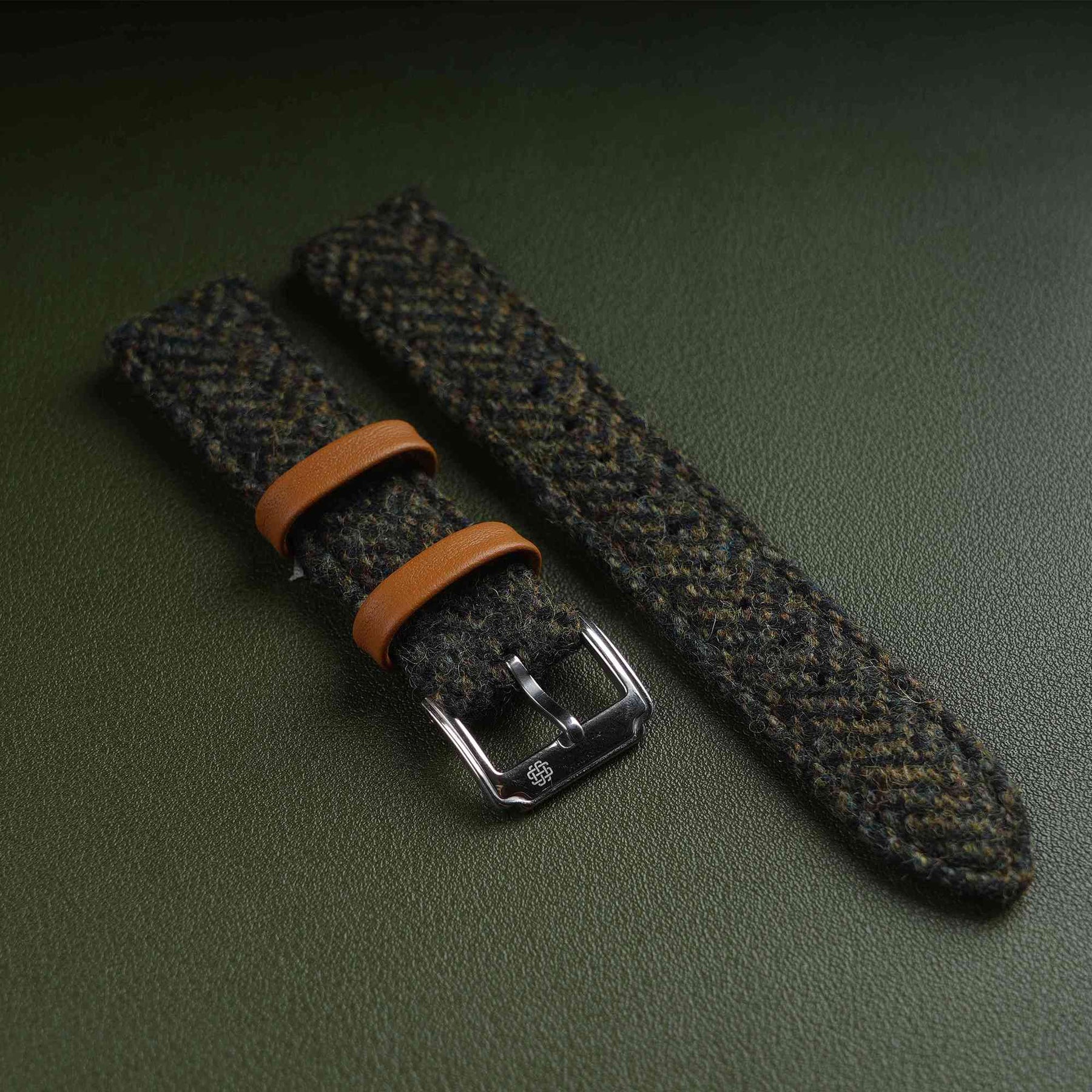 【Richer Nap】HARRIS TWEED® Army Green-2 Herringbone Strap