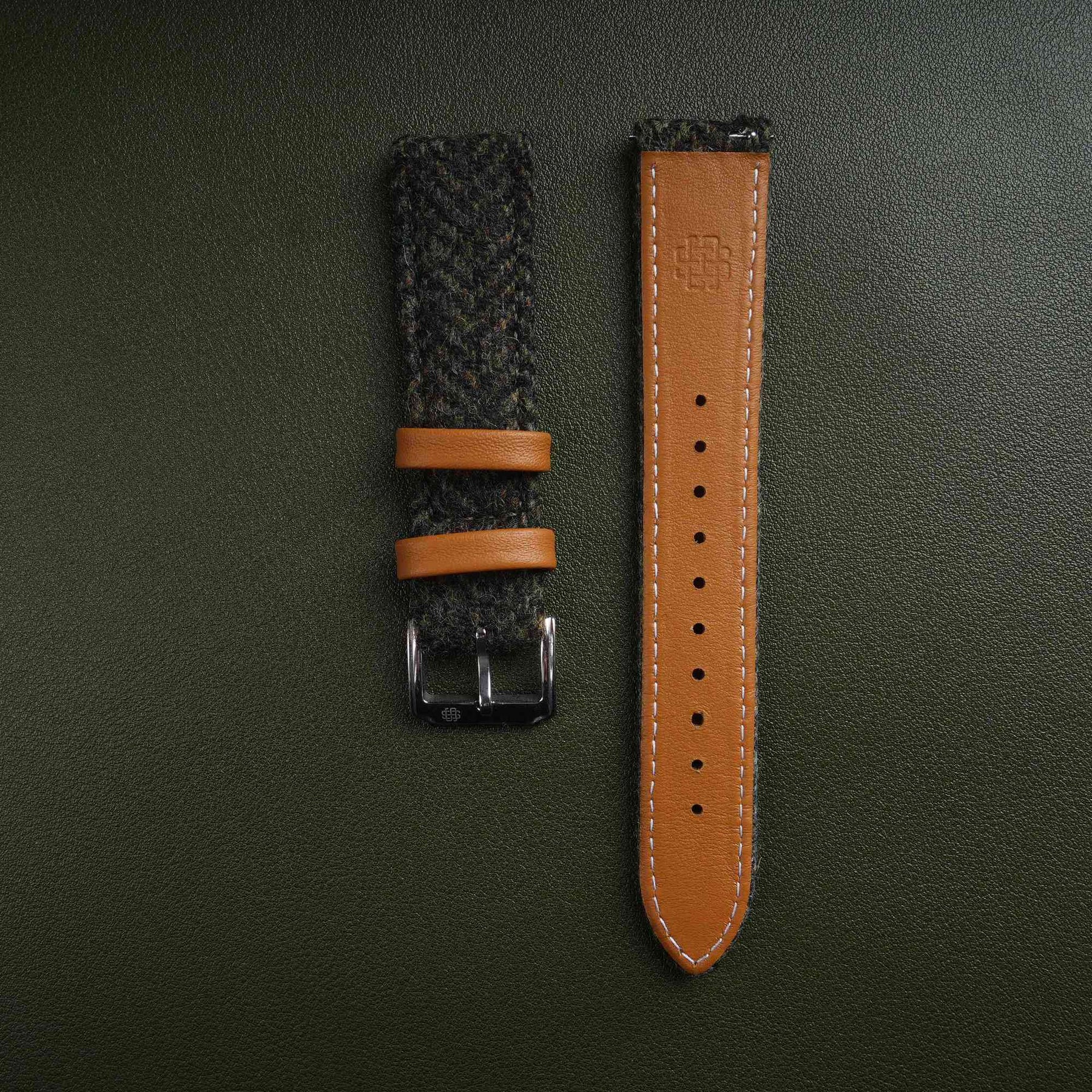 【Richer Nap】HARRIS TWEED® Army Green-2 Herringbone Strap