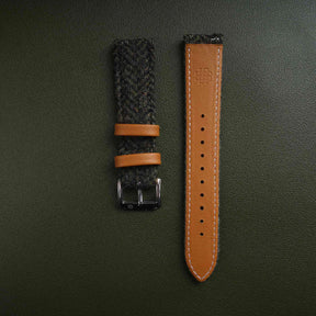 【Richer Nap】HARRIS TWEED® Army Green-2 Herringbone Strap