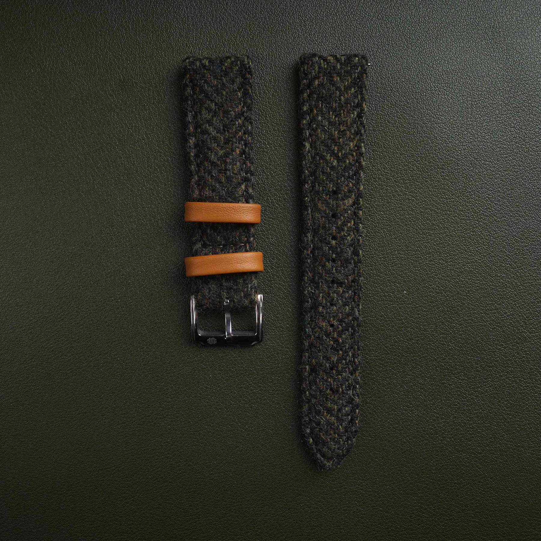 【Richer Nap】HARRIS TWEED® Army Green-2 Herringbone Strap
