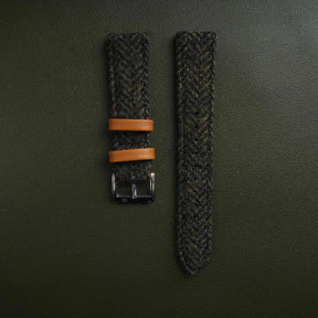 【Richer Nap】HARRIS TWEED® Army Green-2 Herringbone Strap