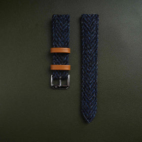 【Richer Nap】HARRIS TWEED® Navy Blue-2 Herringbone Strap