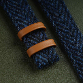 【Richer Nap】HARRIS TWEED® Navy Blue-2 Herringbone Strap