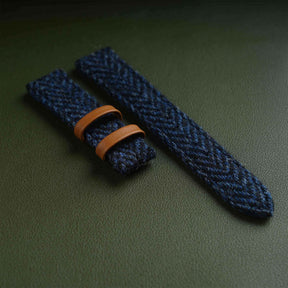 【Richer Nap】HARRIS TWEED® Navy Blue-2 Herringbone Strap