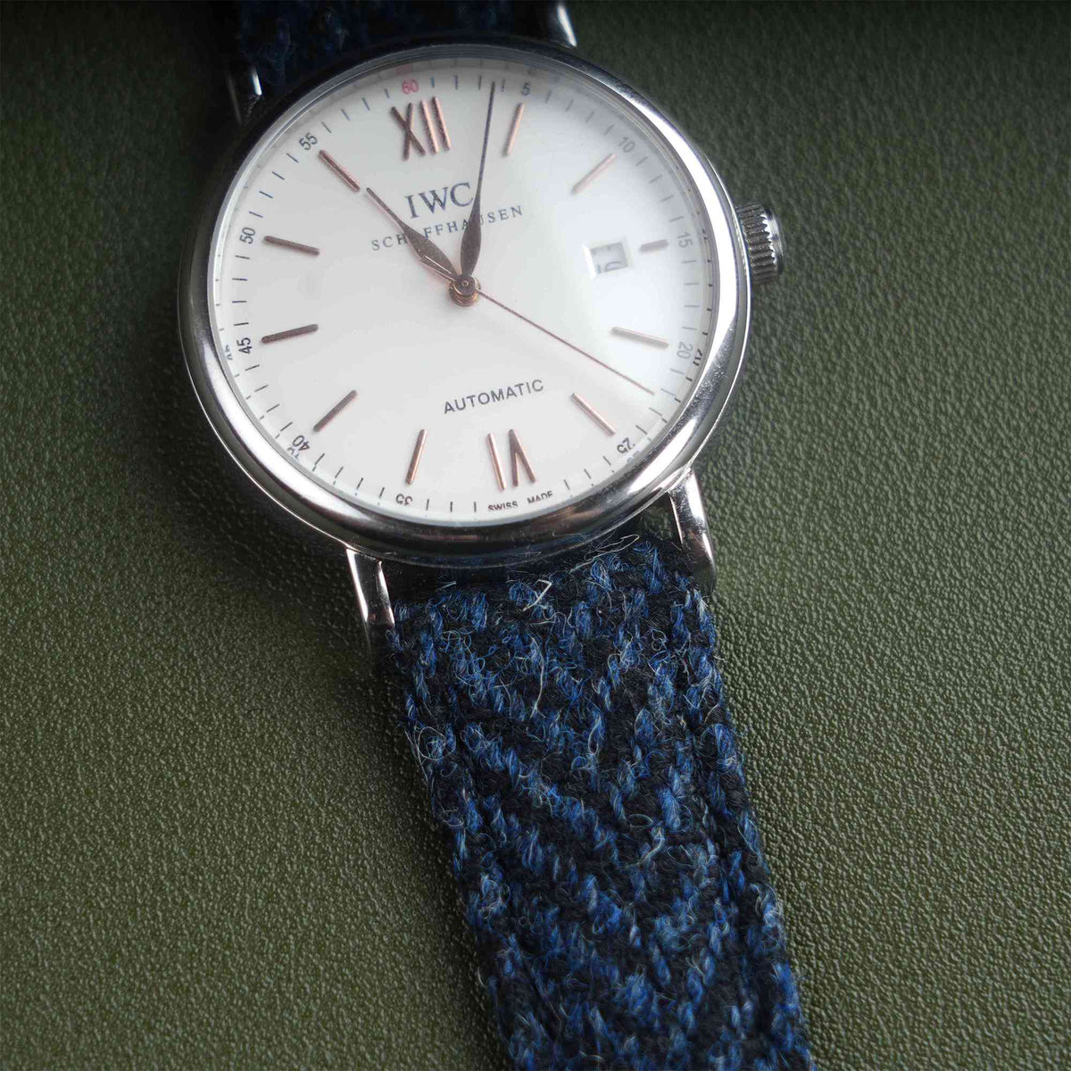 【Richer Nap】HARRIS TWEED® Navy Blue-2 Herringbone Strap