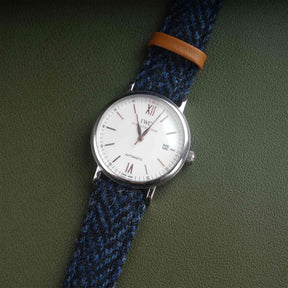 【Richer Nap】HARRIS TWEED® Navy Blue-2 Herringbone Strap
