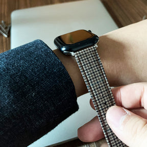 Light Brown and Black Houndstooth Wool Watchband