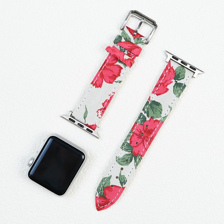 Crimson Elegance Apple Watch Strap
