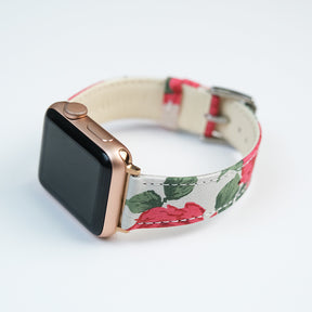 Crimson Elegance Apple Watch Strap