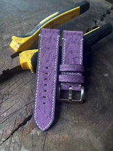(Bespoke) Purple Lightly Distressed Canvas Strap