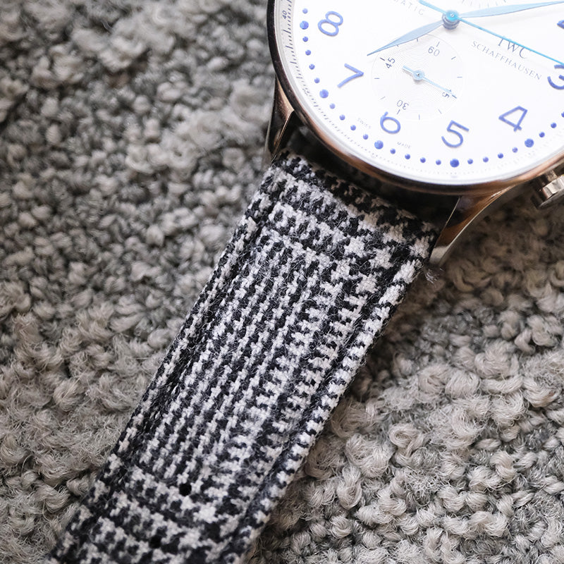 (New in) Black and White Prince Plaid Watch Strap