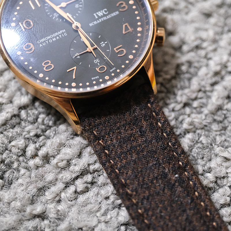 (New in) Dark Brown Flannel Watch Strap