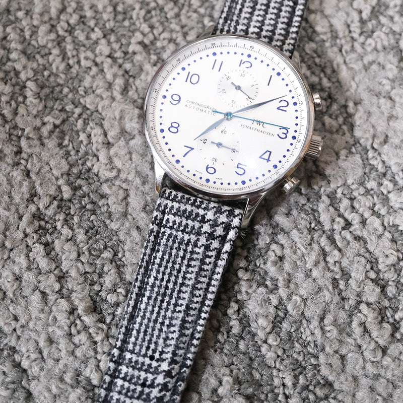(New in) Black and White Prince Plaid Watch Strap