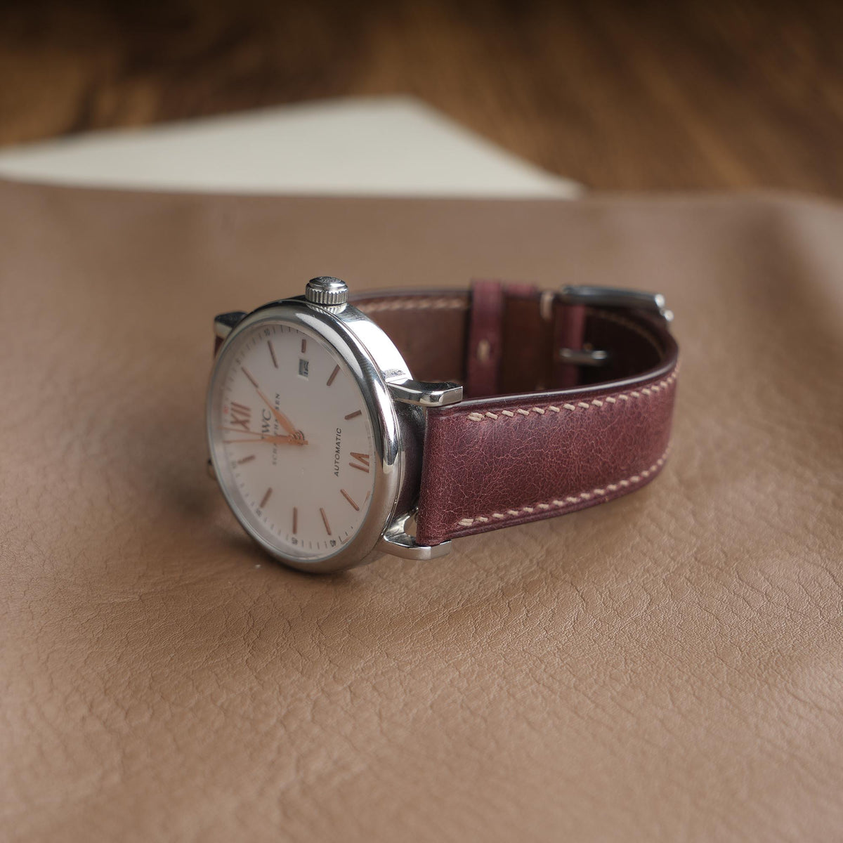 【Tuscania】Wine Red Italian Cowhide Strap