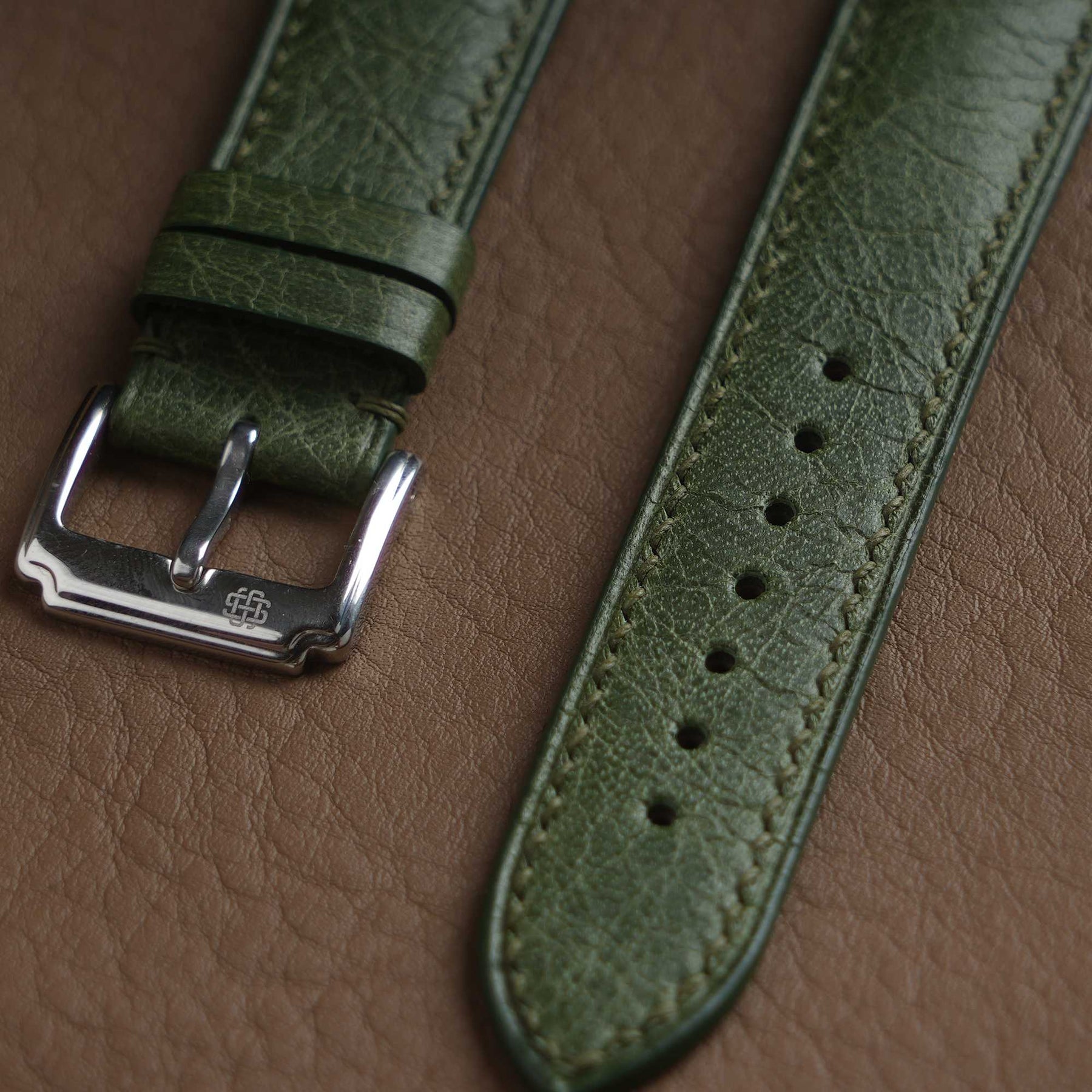 【Tuscania】Olive Italian Cowhide Strap