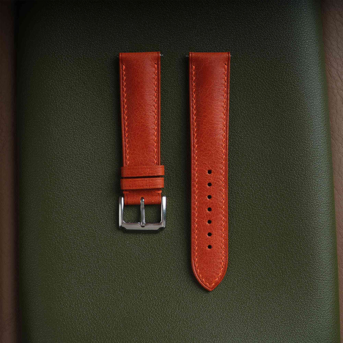 Tuscania Orange Italian Goat Strap