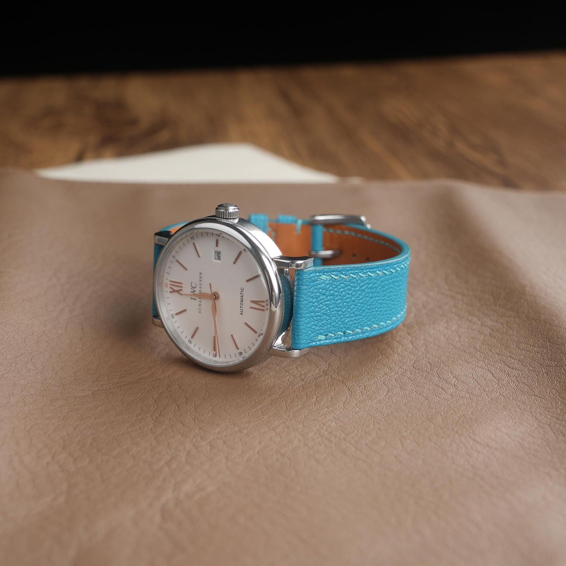 【Saffiano】Tiffany Blue French Goatskin Strap