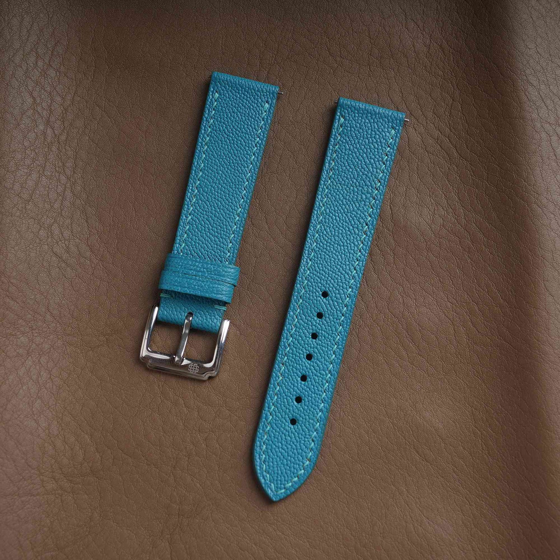 【Saffiano】Tiffany Blue French Goatskin Strap