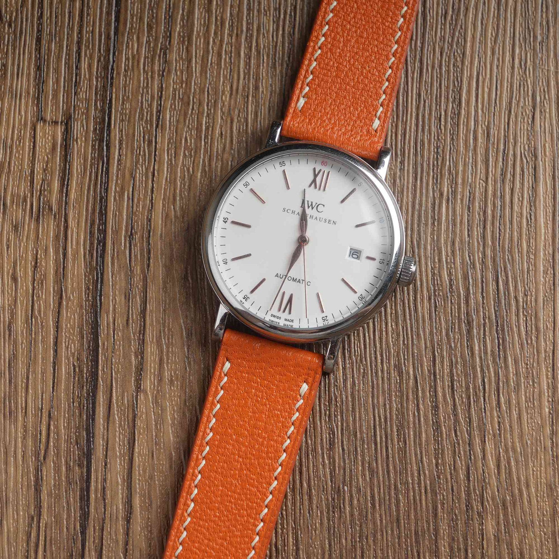 【Saffiano】Orange French Goatskin Strap