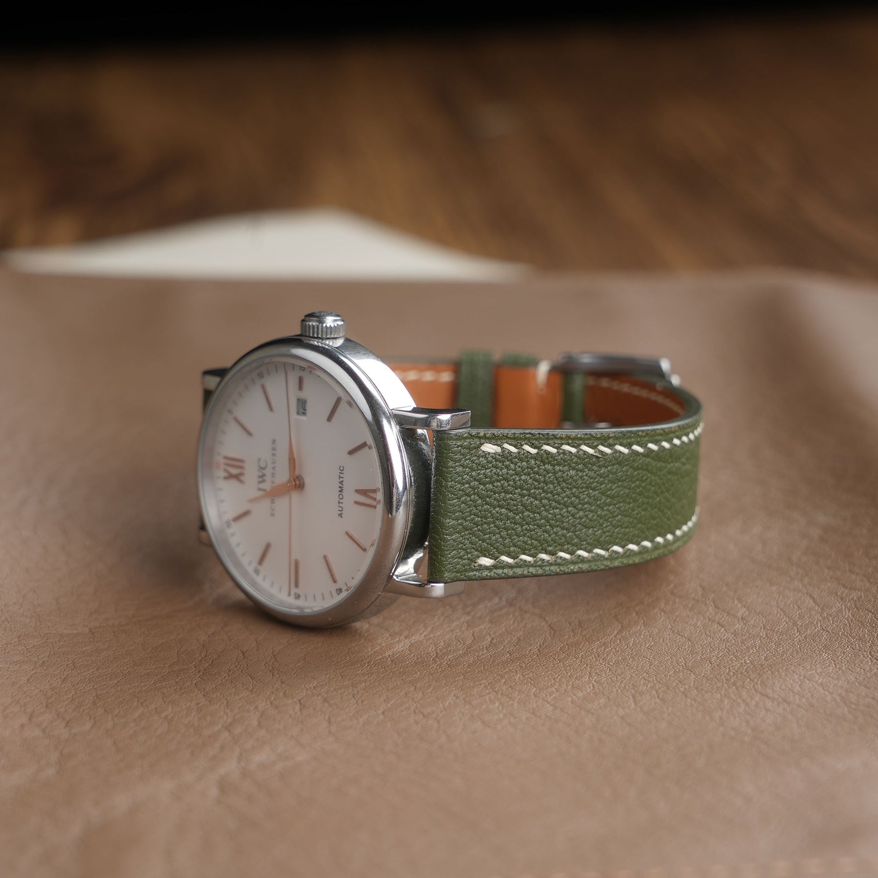 【Saffiano】Pine French Goatskin Strap