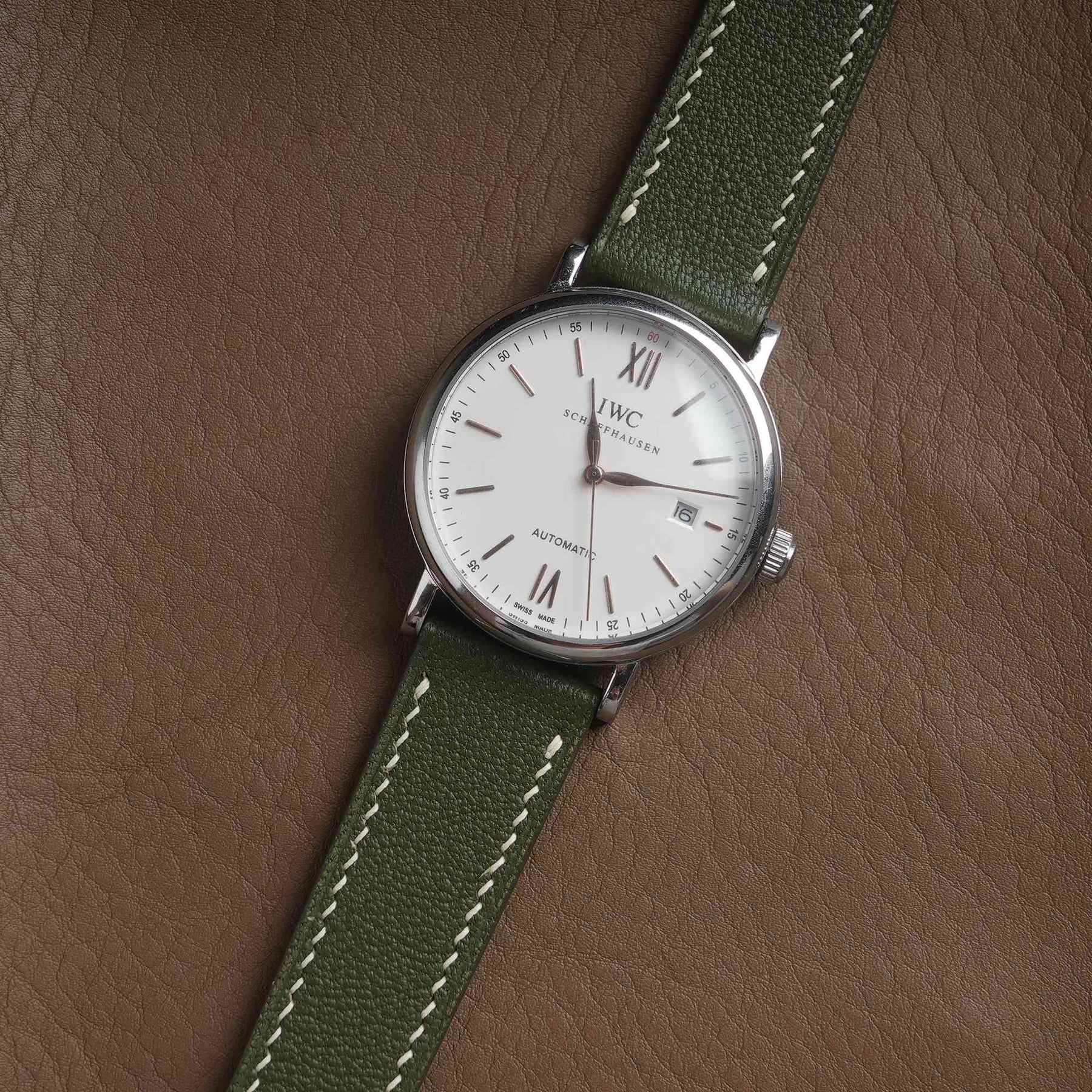 【Saffiano】Pine French Goatskin Strap
