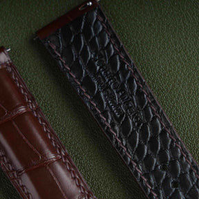 【Mississippi Alligator】Double-side Matte Dark Brown Belly Prestige Strap - AB055