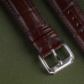 【Mississippi Alligator】Double-side Matte Dark Brown Belly Prestige Strap - AB055