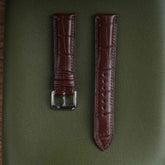 【Mississippi Alligator】Double-side Matte Dark Brown Belly Prestige Strap - AB055