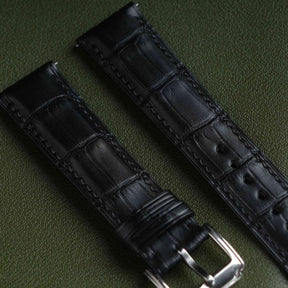 【Mississippi Alligator】Double-side Matte Black Belly Prestige Strap - AB001