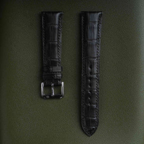 【Mississippi Alligator】Double-side Matte Black Belly Prestige Strap - AB001