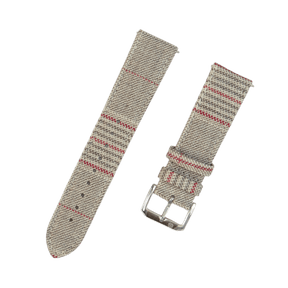 Beige and Red Striped Watch Band